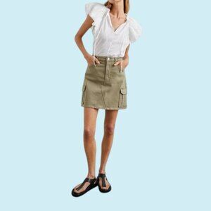 Rails Laurel Cargo Miniskirt Women's Size 30 Olive Green Cotton Denim Pockets